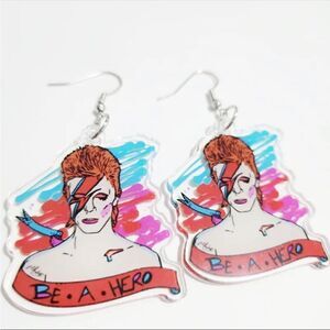 David Bowie Aladdin Sane “Be a hero” Lightweight Earrings